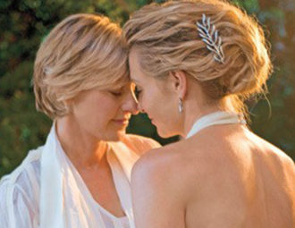 Ellen and Portia on their wedding day